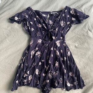 Urban Outfitters Floral Romper - Dark Purple